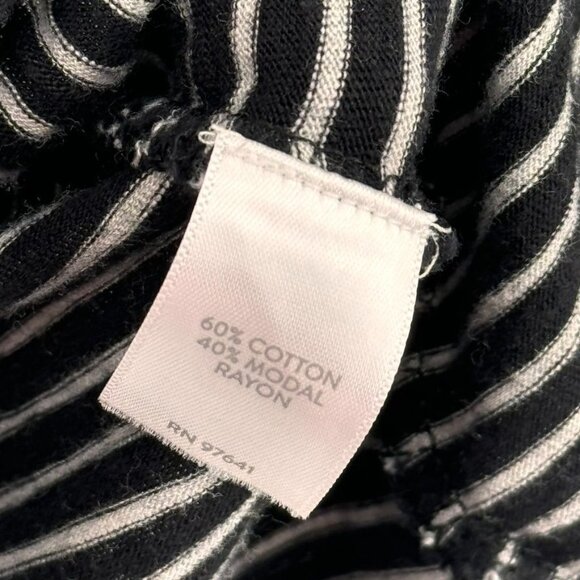 Pure Jill womens Asymmetric-Button Tunic Black & White Stripes Size XL Tall - Picture 5 of 9